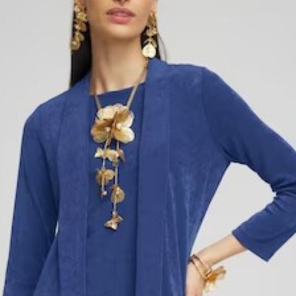 NWT CHICOS Statement Butterfly Filigree Y-Necklace, earrings and bracelet SET. - Picture 4 of 5